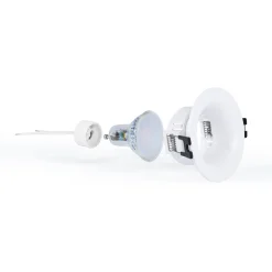 KIT Aro empotrable Ø86mm + Bombilla GU10 6W + Portalámparas
