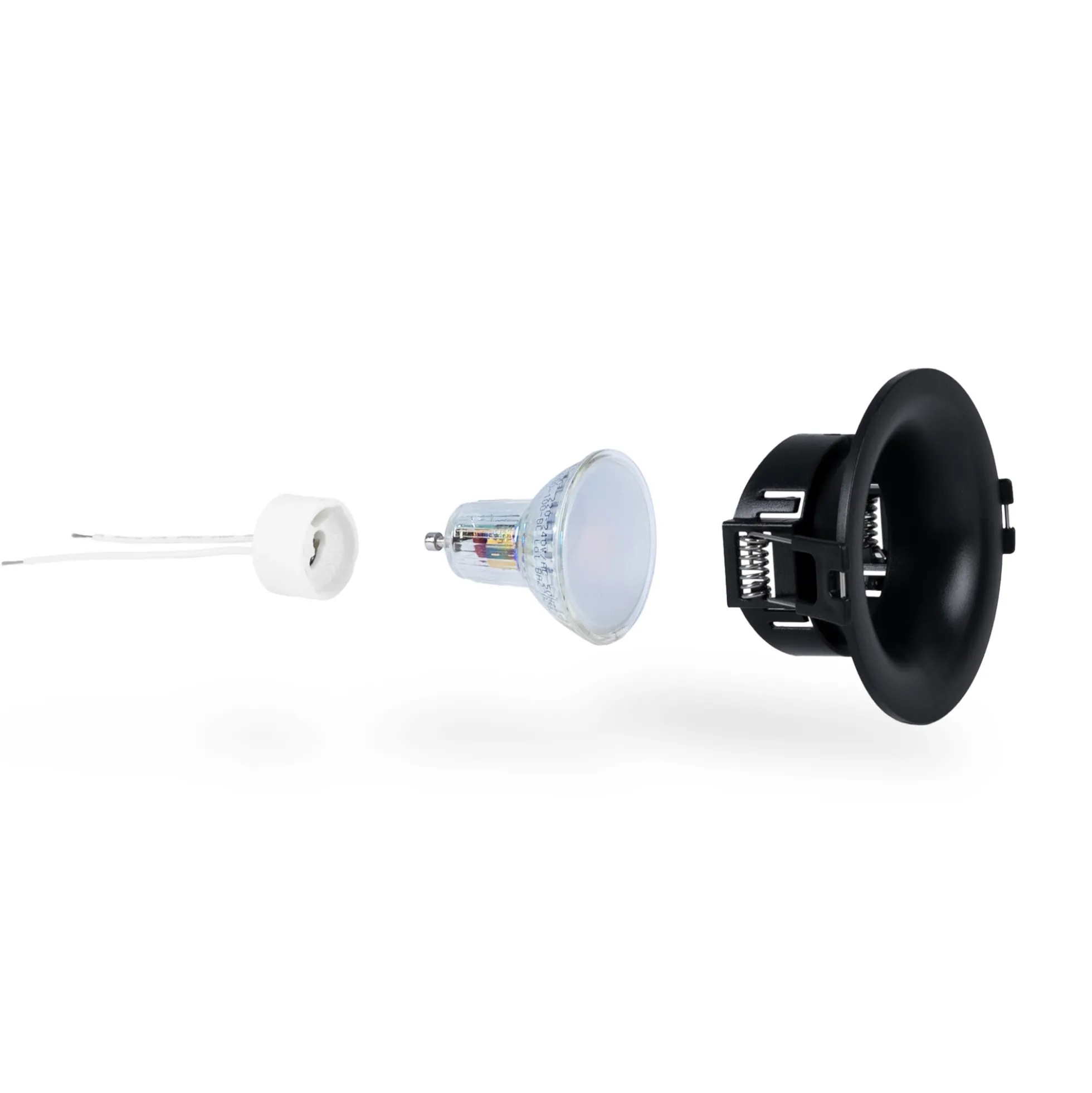 KIT Aro empotrable Ø86mm + Bombilla GU10 6W + Portalámparas