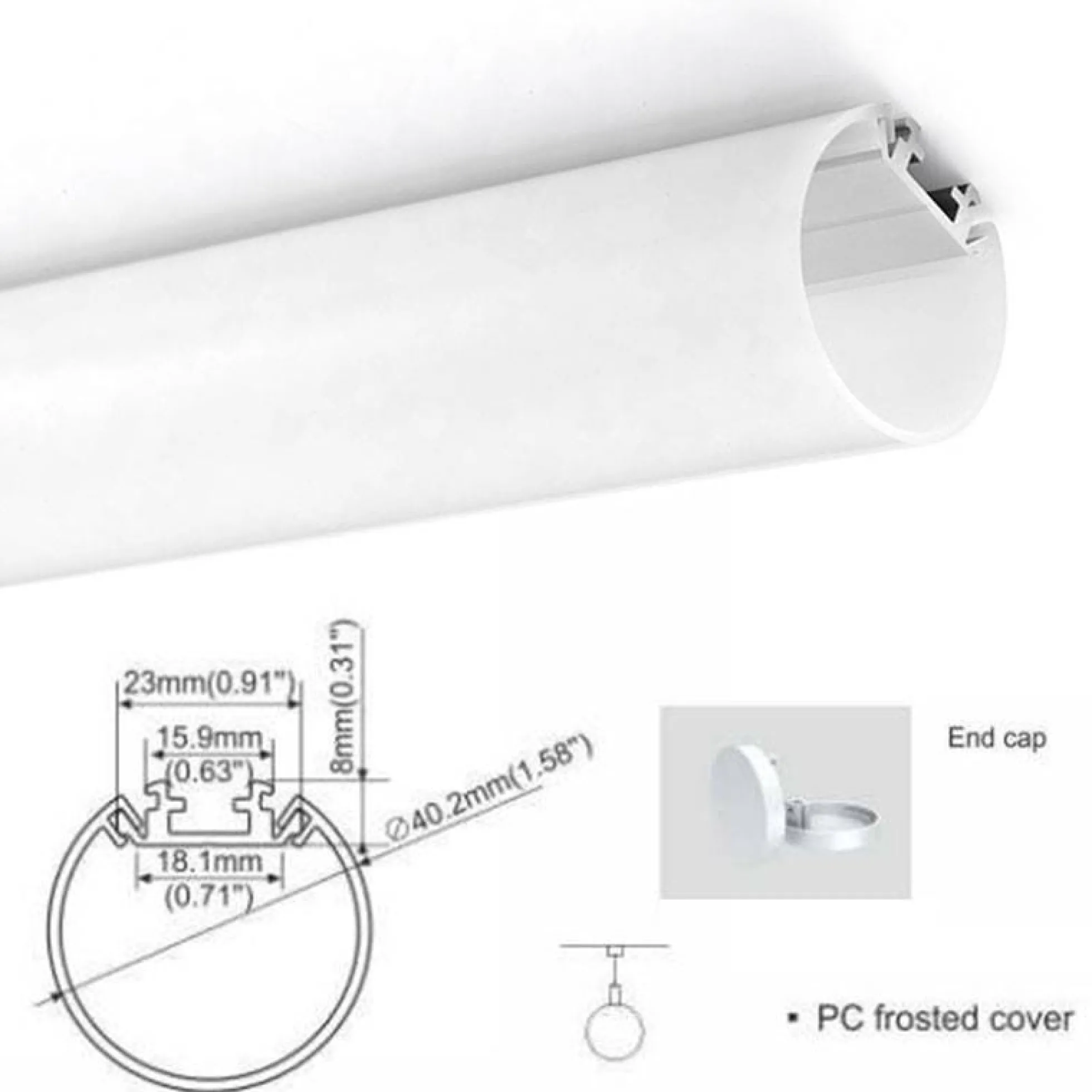 Kit de colgado para perfil de suspensión 23x8mm (1ud)