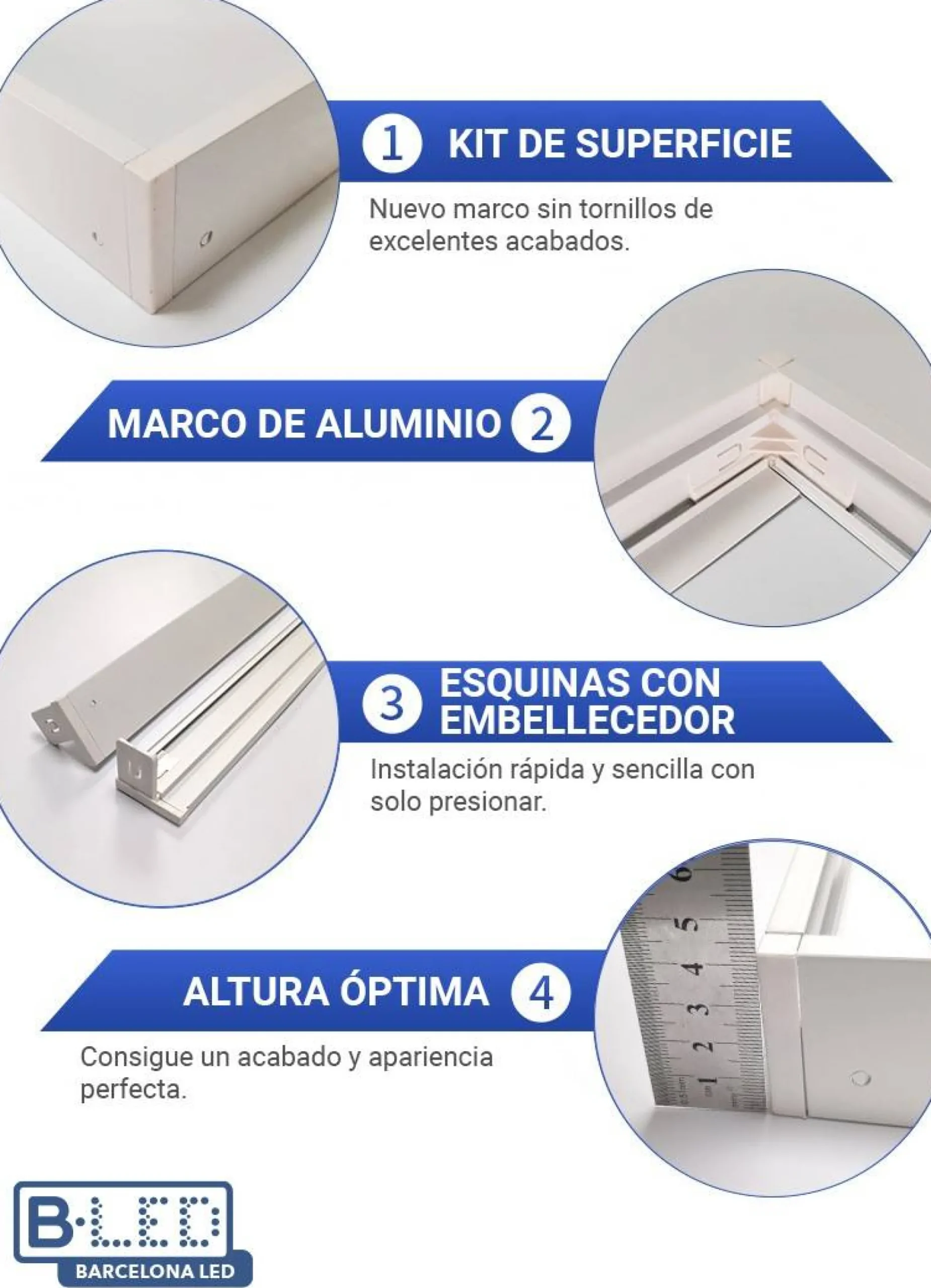 Kit de superficie para panel LED slim 120x30cm