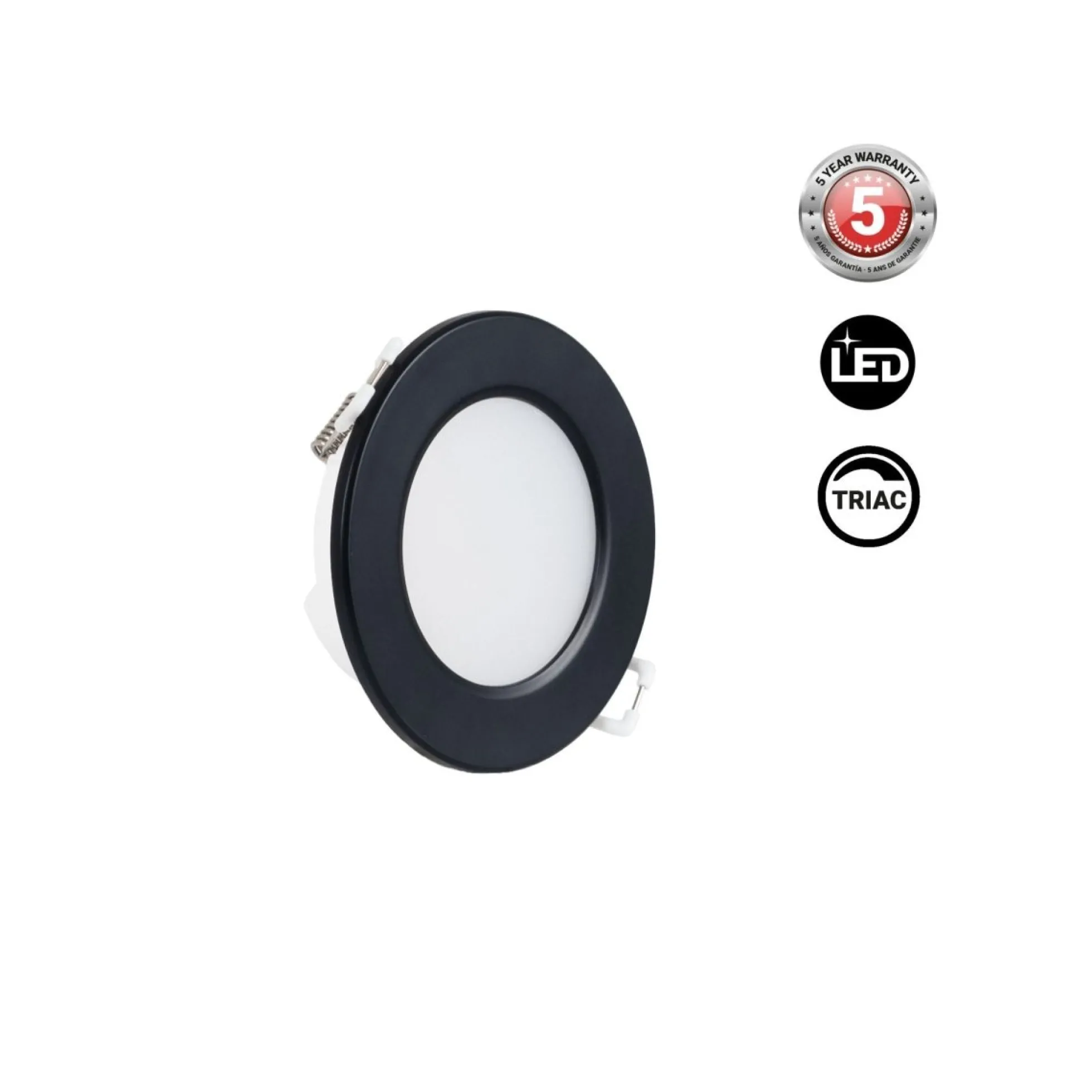 Kit Downlight LED exterior 5W - IP65 - Aro intercambiable - TRIAC regulable - Corte Ø68mm
