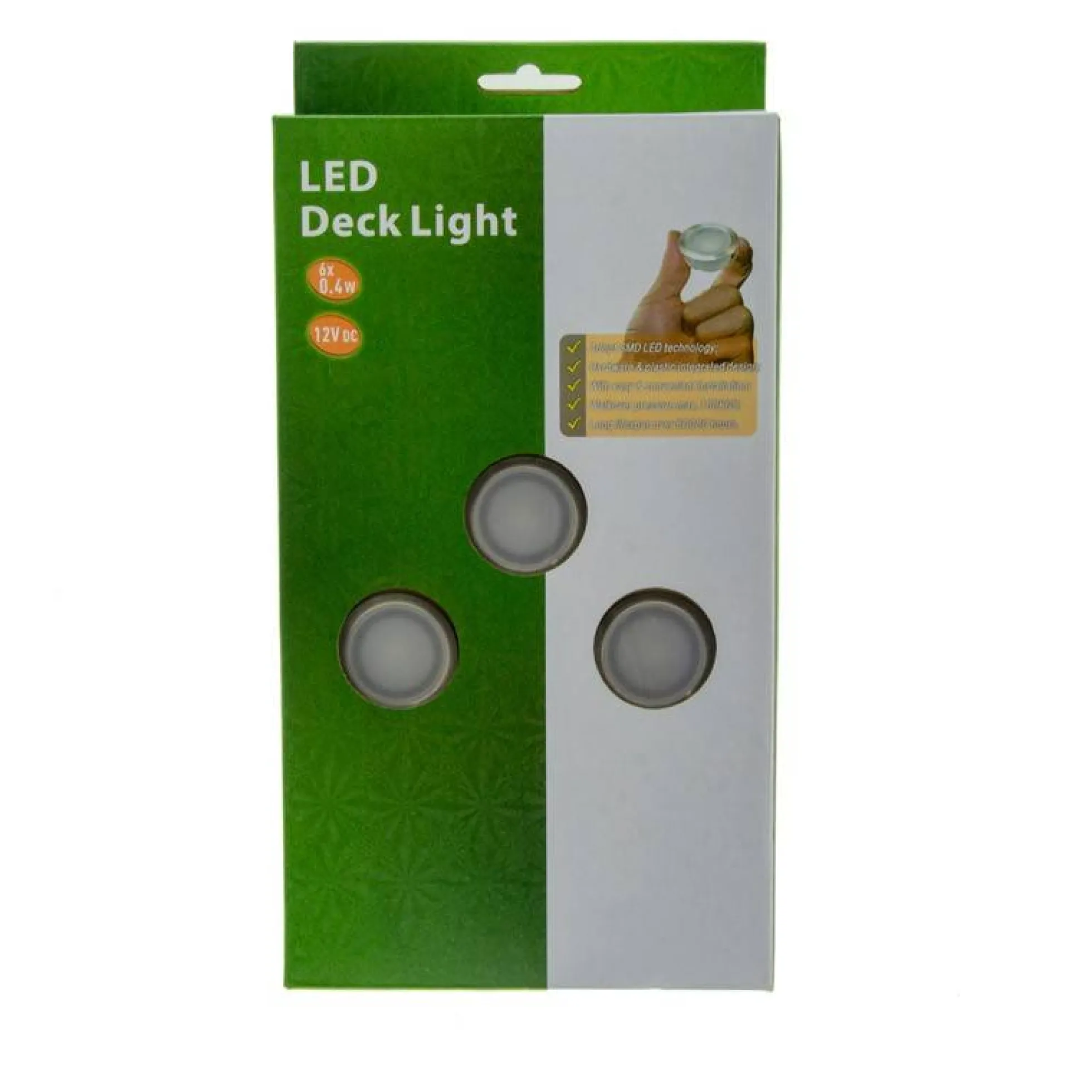 Kit 6 focos LED empotrables en suelo Ø40x20mm 0,4W 12V-DC IP67