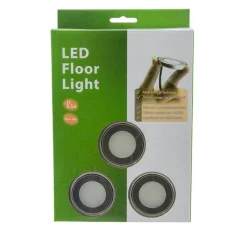 Kit 6 focos LED empotrables en suelo Ø58x9mm 0,5W 12V-DC IP67