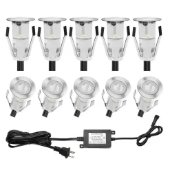 Kit 6 focos LED empotrables escalera o suelo 0,4W 12V-DC IP67