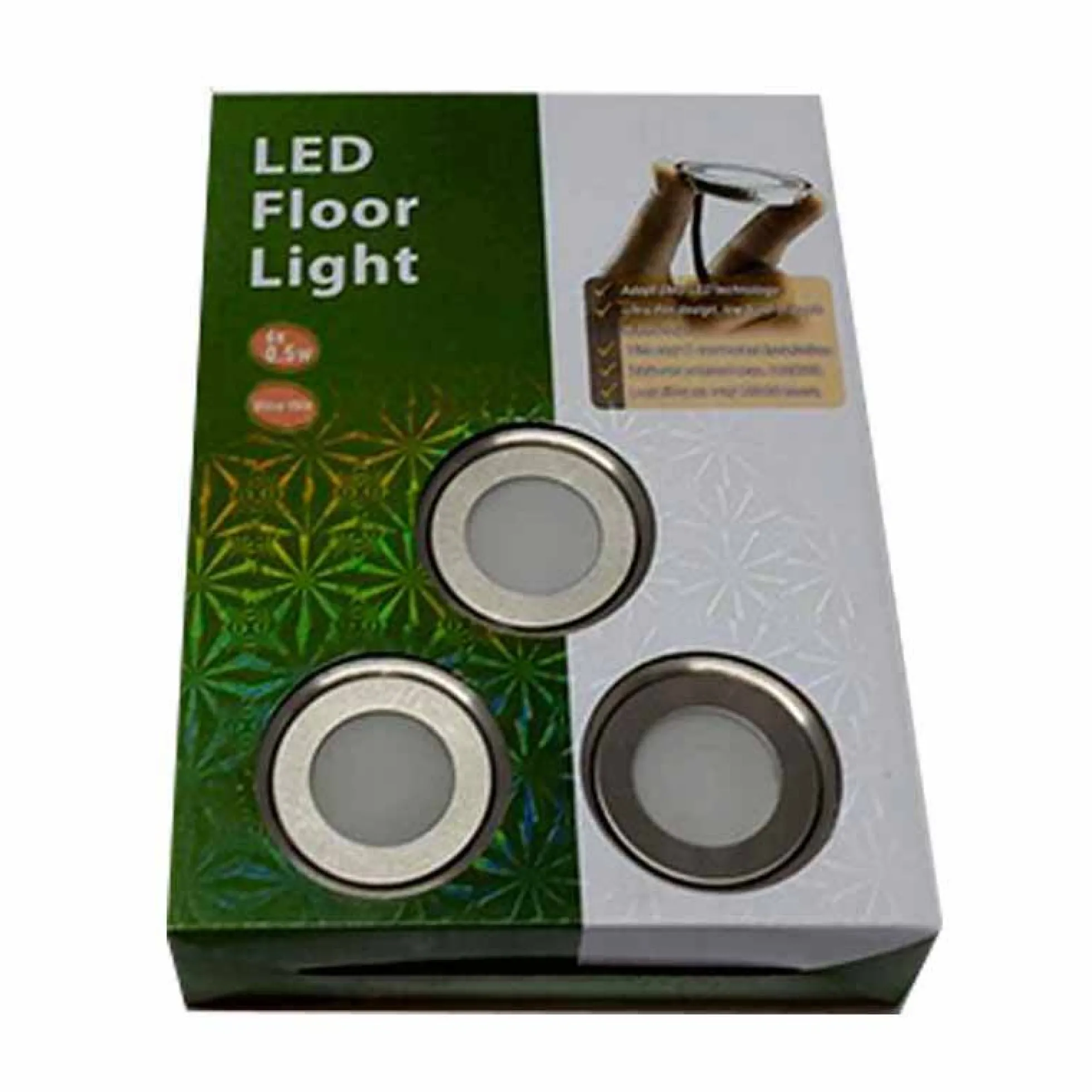 Kit 6 focos LED RGB empotrables en suelo Ø58x9mm 0,5W 12V-DC IP67