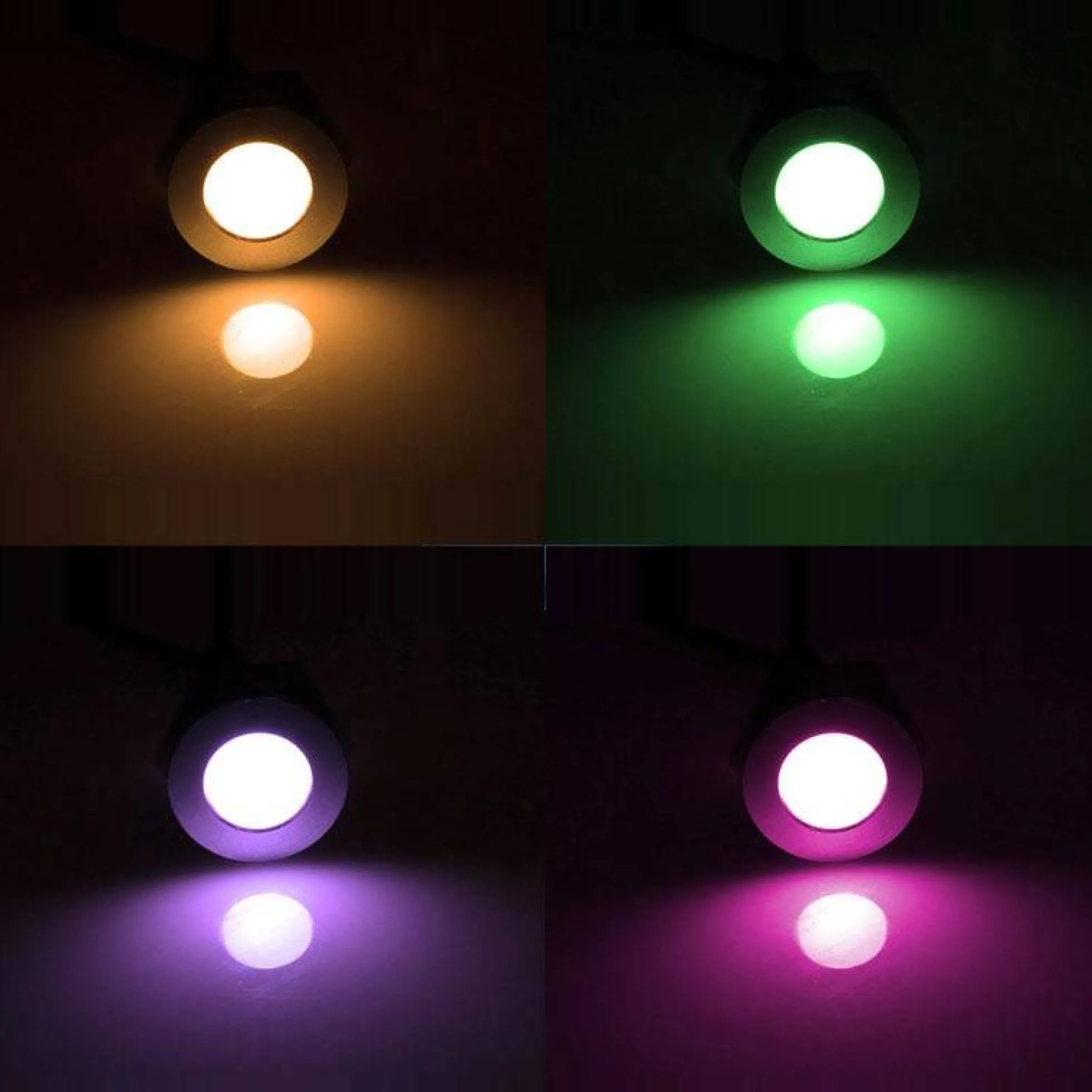 Kit 6 focos LED RGB empotrables en suelo Ø58x9mm 0,5W 12V-DC IP67