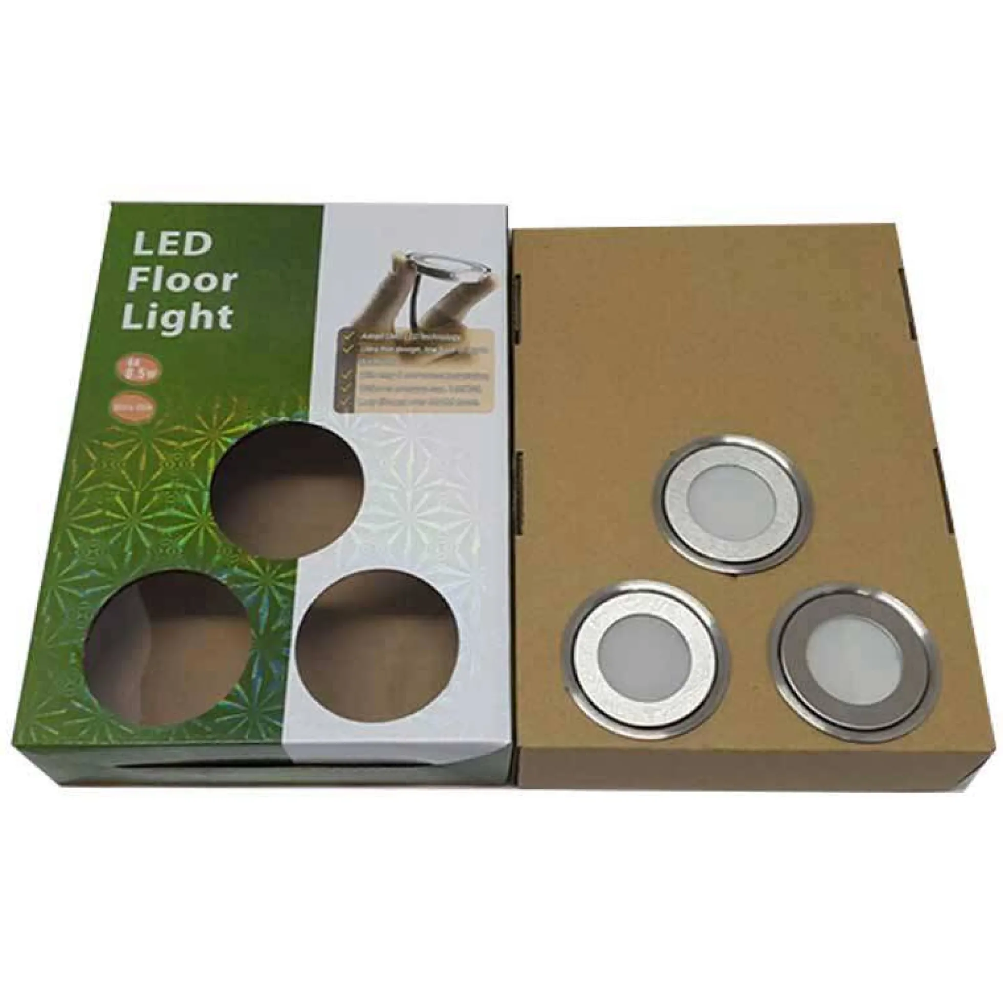 Kit 6 focos LED RGB empotrables en suelo Ø58x9mm 0,5W 12V-DC IP67