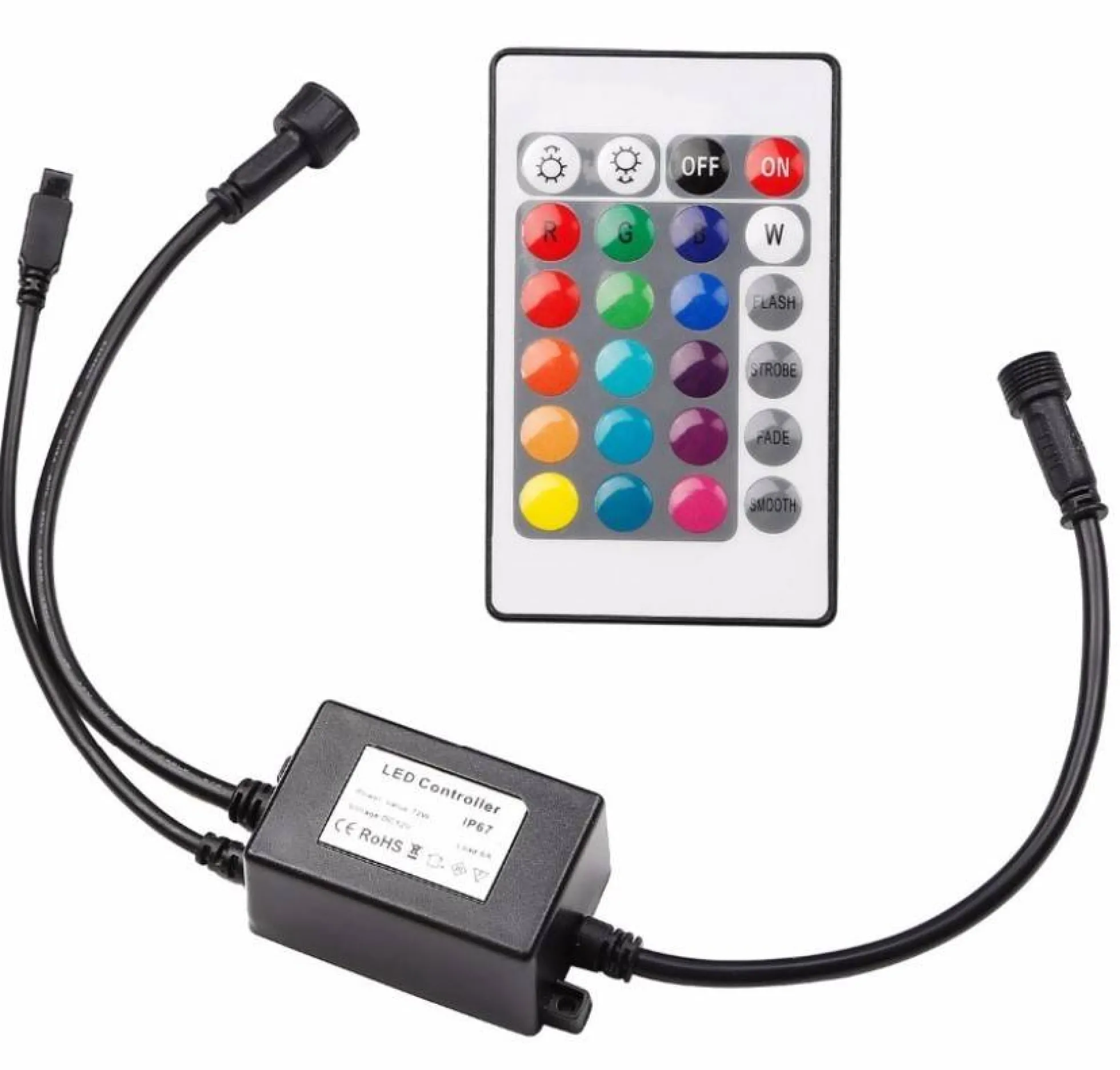 Kit 6 focos LED RGB empotrables en suelo Ø58x9mm 0,5W 12V-DC IP67