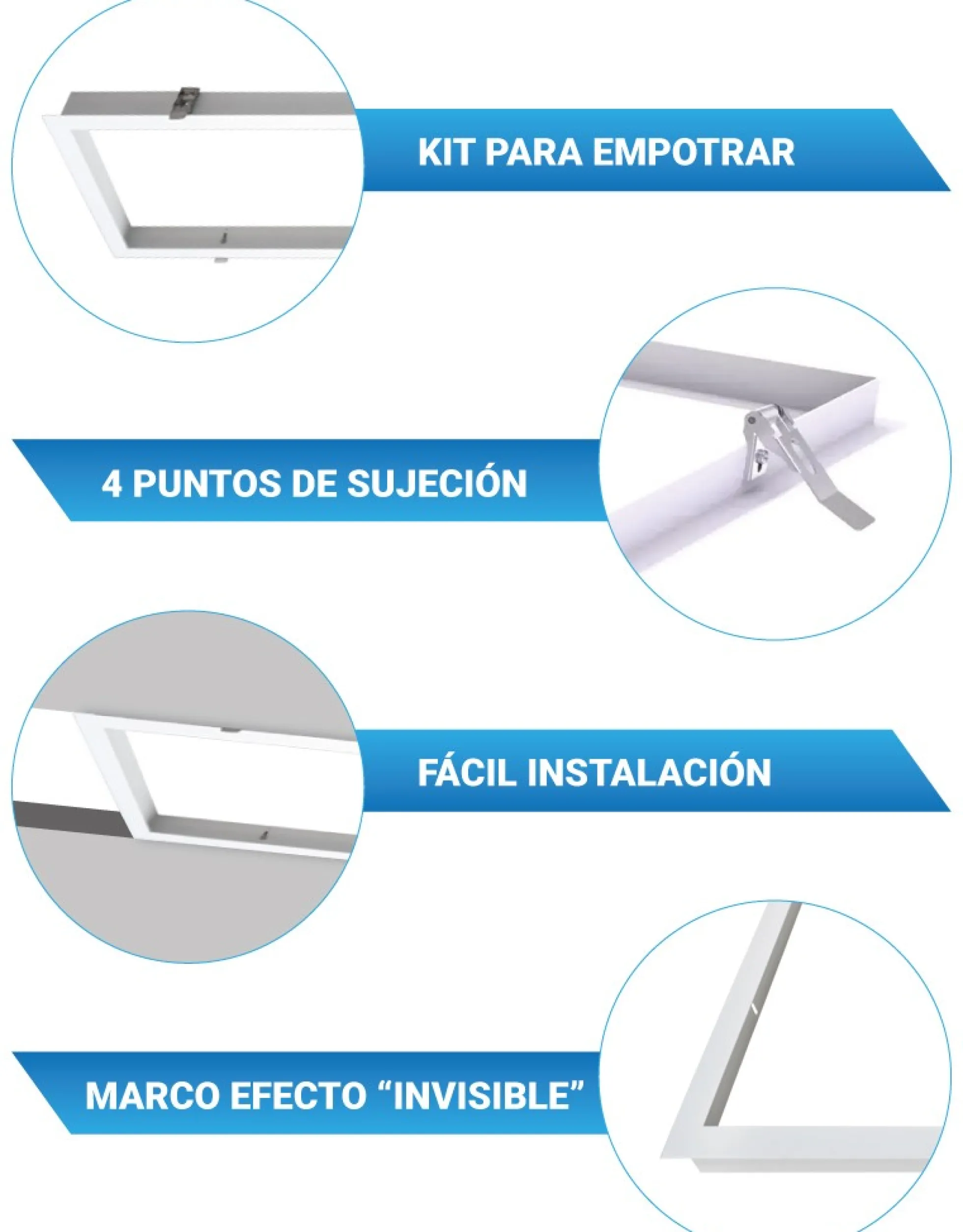 Kit Marco empotrable para Paneles LED 120x60