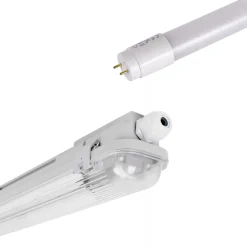 Kit pantalla estanca 60cm + tubo LED T8 9W - 4000K