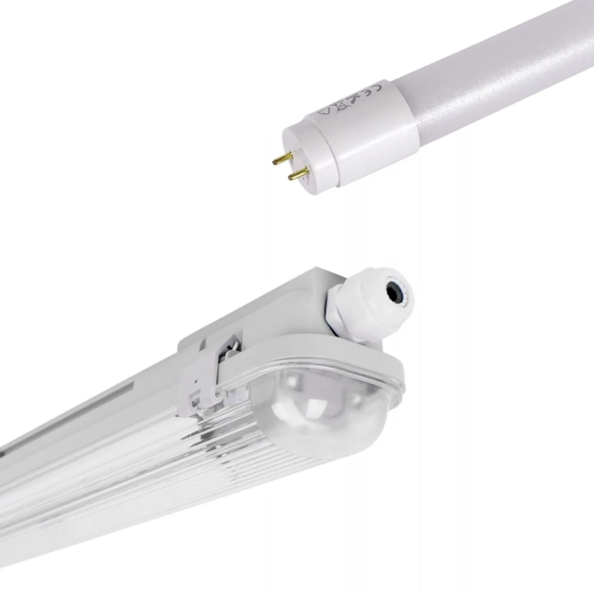 Kit pantalla estanca 120cm + tubo LED T8 18W - 4000K