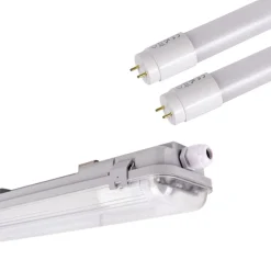 Kit pantalla estanca doble 150cm + 2 tubos LED T8 24W - 6000K