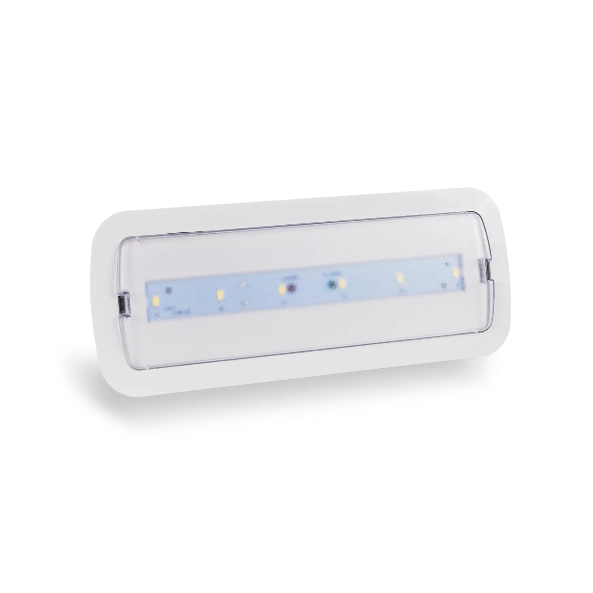 KIT Pictograma autoadhesivo "Salida abajo" + Luz de emergencia 3W