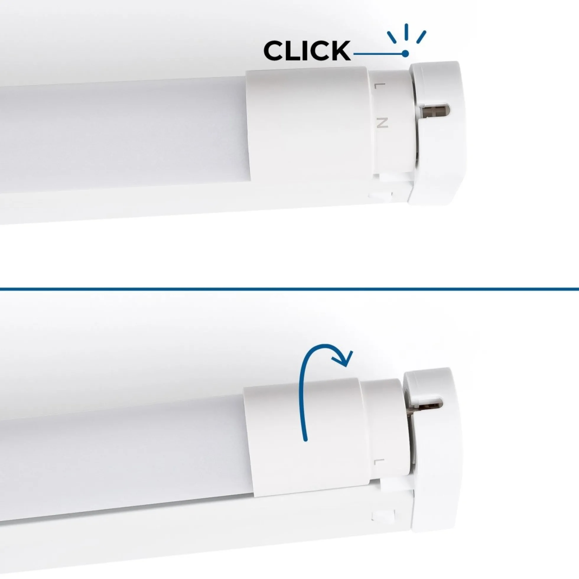 Kit regleta portatubos + tubo LED T8 - 18W - 120cm