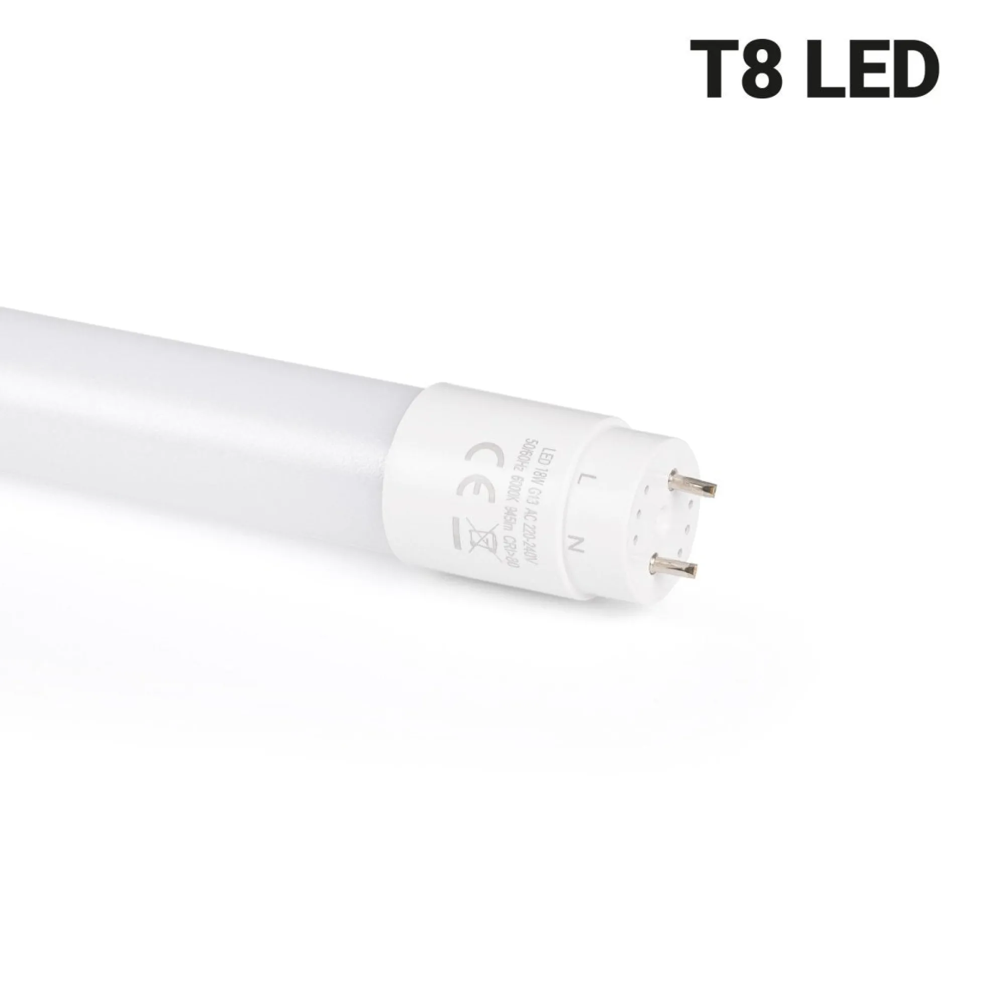 Kit regleta portatubos + tubo LED T8 - 18W - 120cm