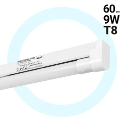 Kit regleta portatubos + tubo LED T8 - 9W - 60cm