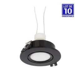 KIT x 10 - Aro downlight basculante + Bombilla GU10 5W + Casquillo GU10