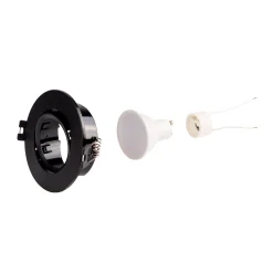 KIT x 10 - Aro downlight basculante + Bombilla GU10 5W + Casquillo GU10