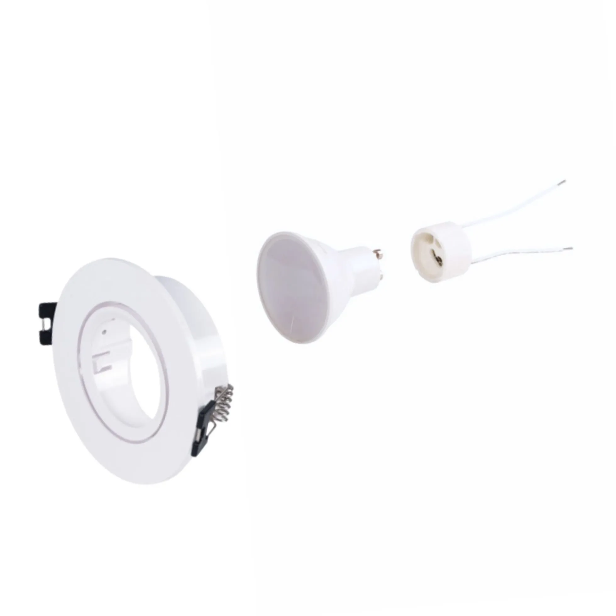 KIT x 10 - Aro downlight basculante + Bombilla GU10 5W + Casquillo GU10