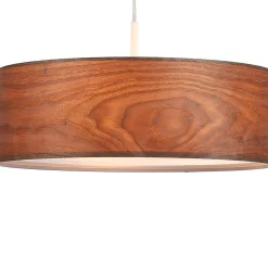 Lampara colgante con pantalla efecto madera