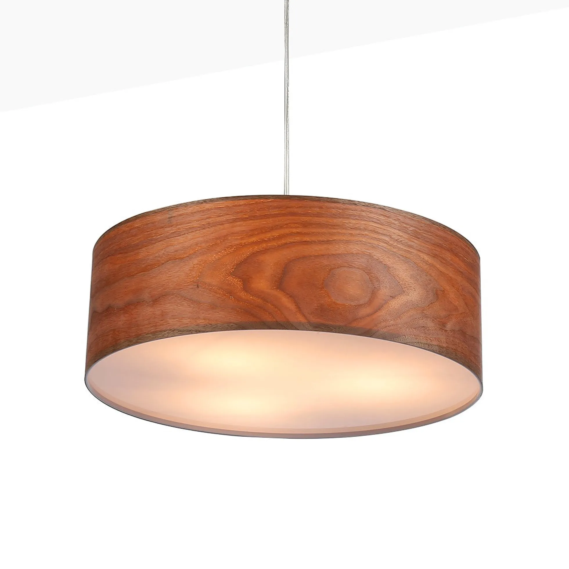 Lampara colgante con pantalla efecto madera "MATAGALLS" - 3xE27