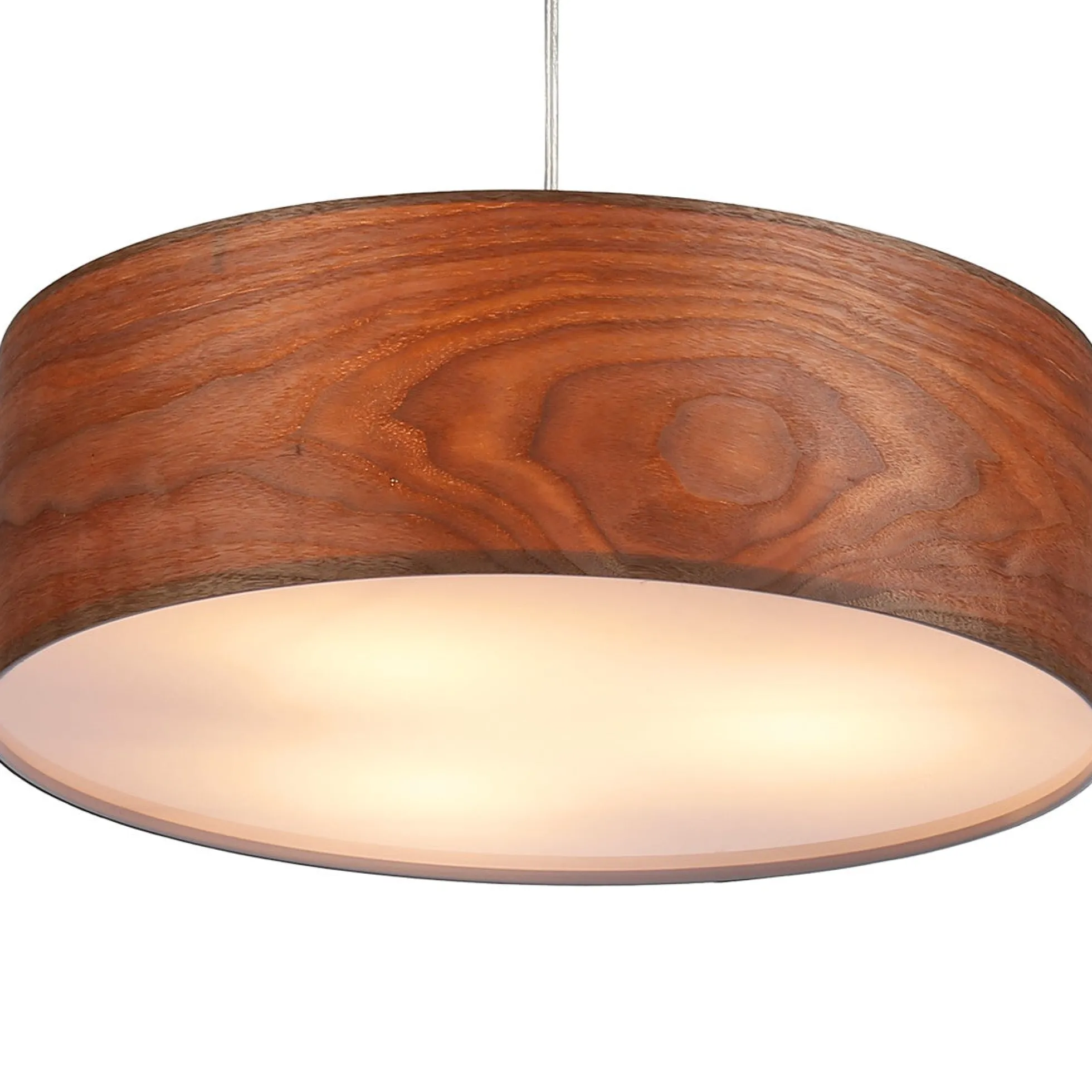 Lampara colgante con pantalla efecto madera "MATAGALLS" - 3xE27