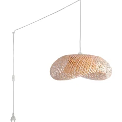 Lampara colgante de mimbre