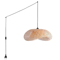 Lampara colgante de mimbre
