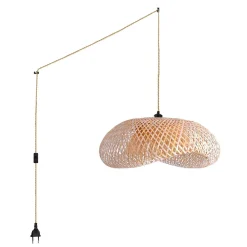 Lampara colgante de mimbre