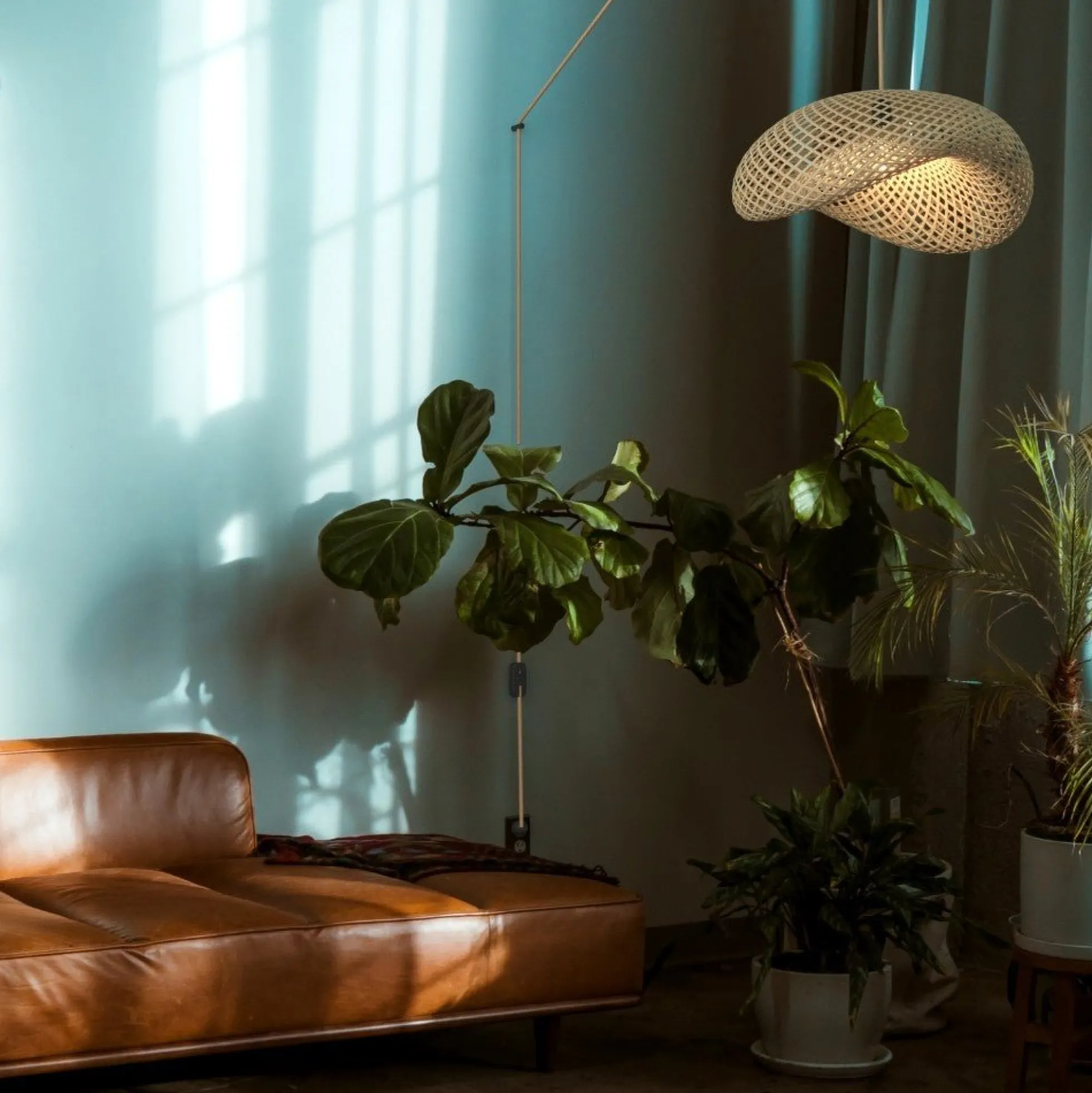 Lampara colgante de mimbre "Vimet Lite" con interruptor y enchufe