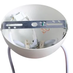 Lampara colgante doble metal y madera  