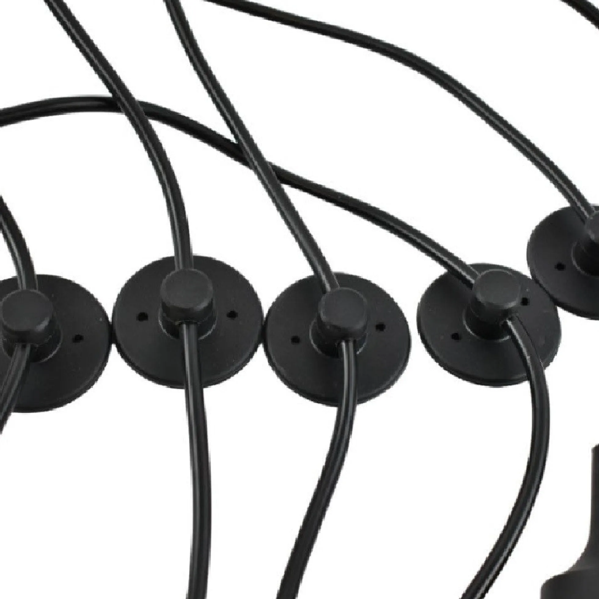 Lámpara araña colgante negra "Lumière" para 6 bombillas E27 – Estilo vintage