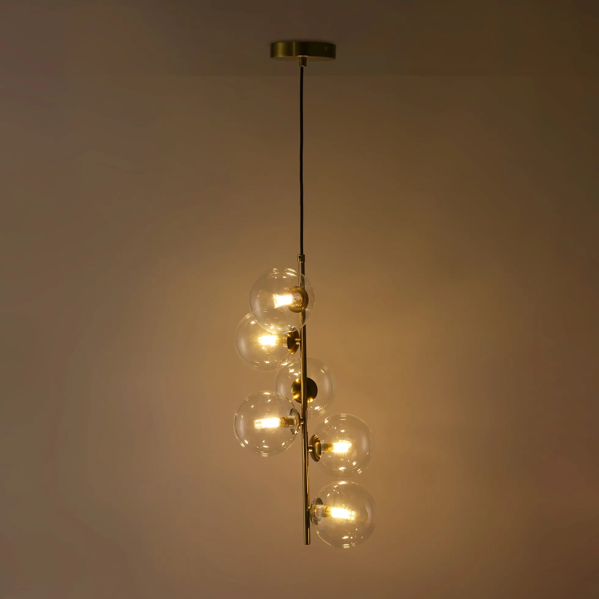 Lámpara colgante con esferas de cristal "ROMEE" - 6 x G9