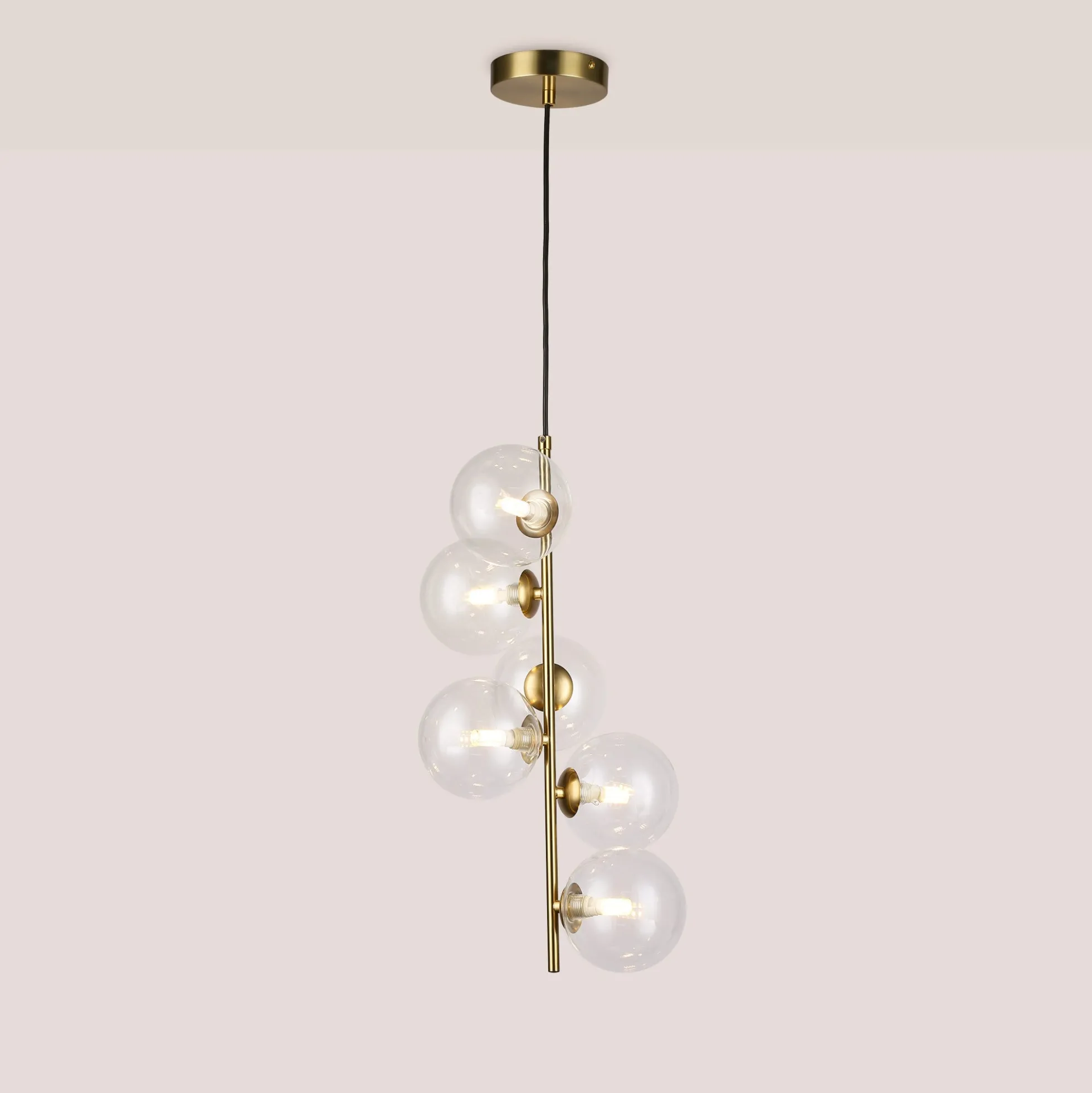 Lámpara colgante con esferas de cristal "ROMEE" - 6 x G9