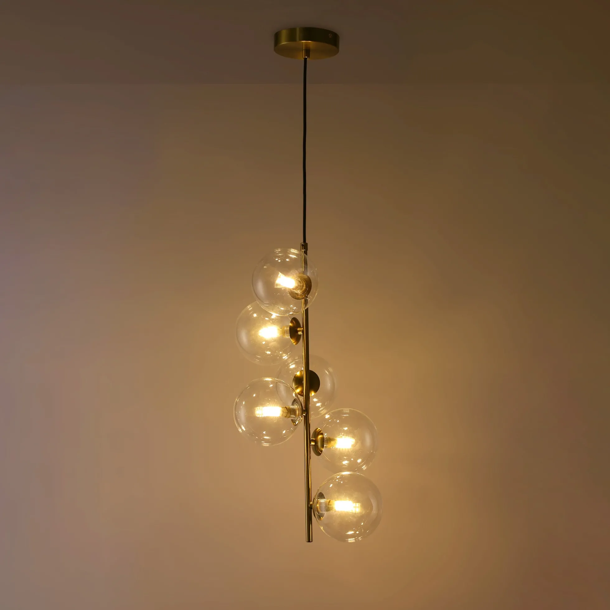 Lámpara colgante con esferas de cristal "ROMEE" - 6 x G9
