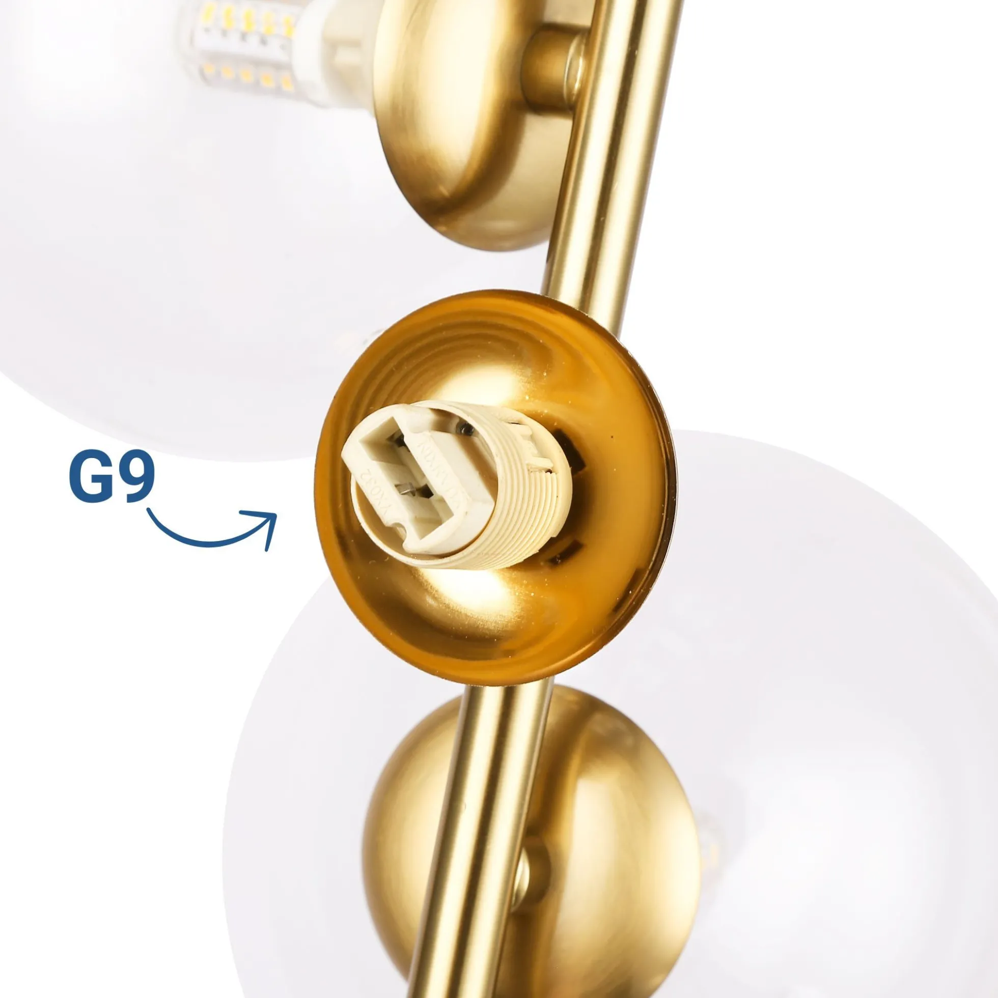 Lámpara colgante con esferas de cristal "ROMEE" - 6 x G9