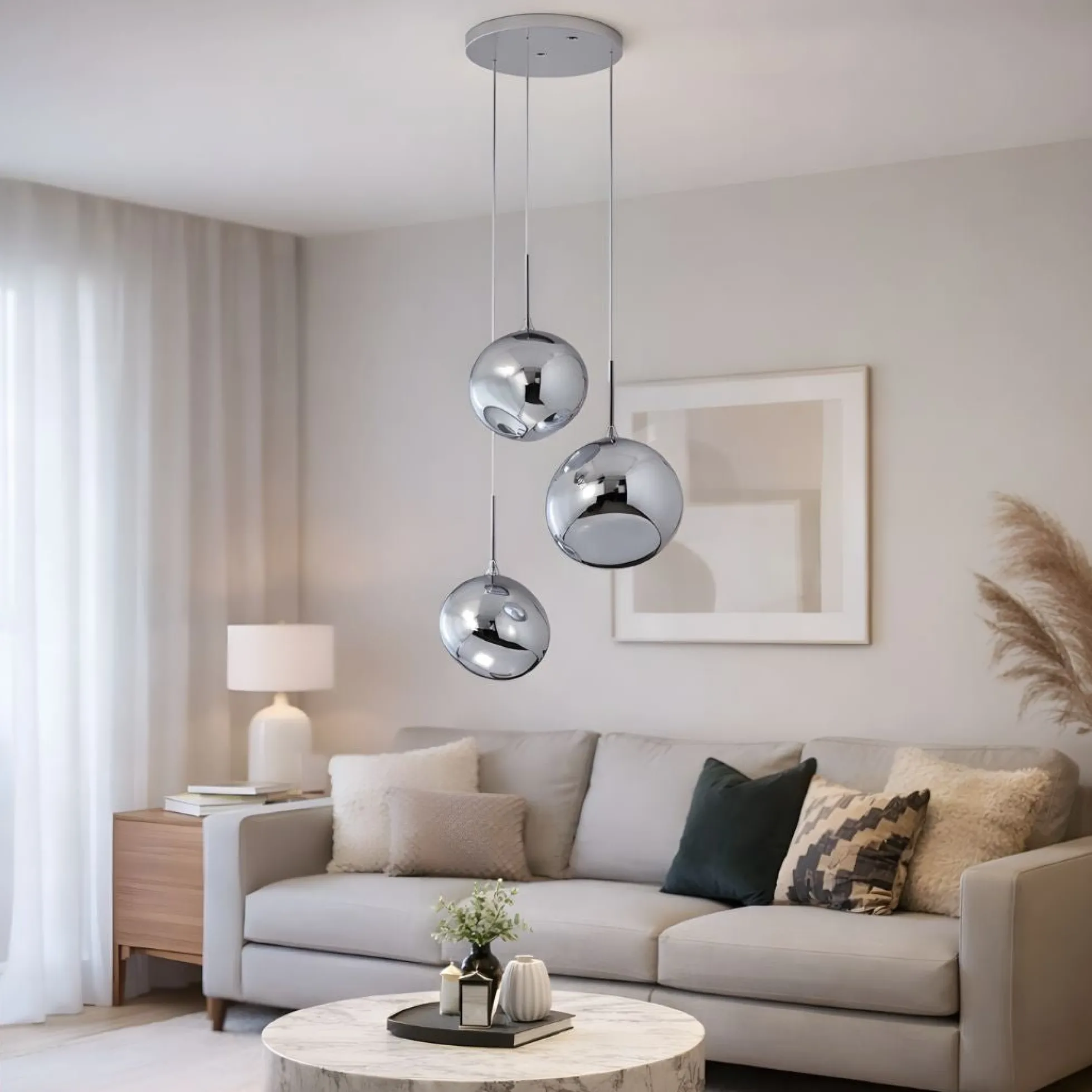 Lámpara colgante cristal triple "KADNIS" - 3 x E27