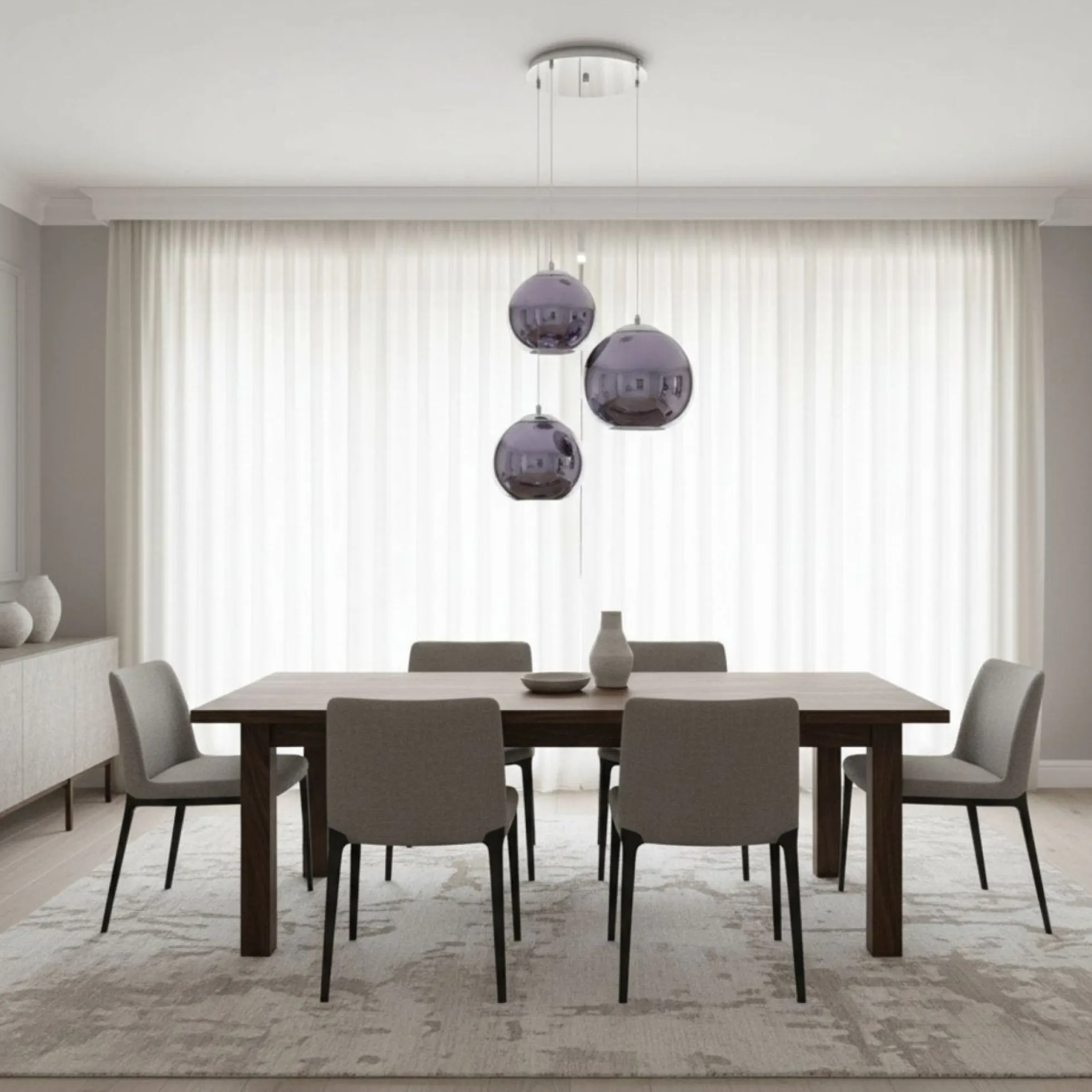 Lámpara colgante cristal triple "KADNIS" - 3 x E27
