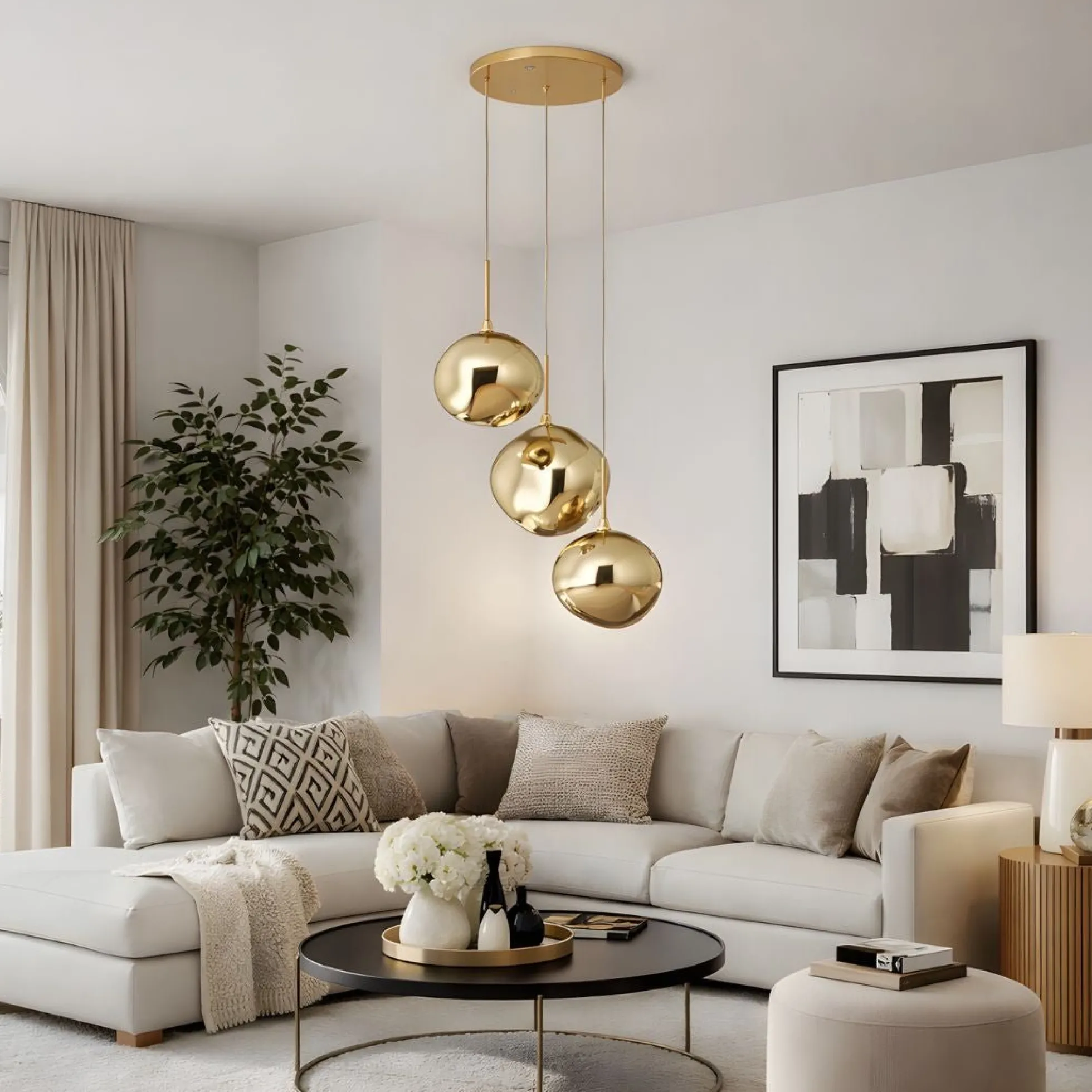 Lámpara colgante cristal triple "KADNIS" - 3 x E27