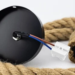 Lámpara colgante de cuerda natural de cáñamo E27