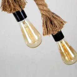 Lámpara colgante de cuerda natural de cáñamo E27
