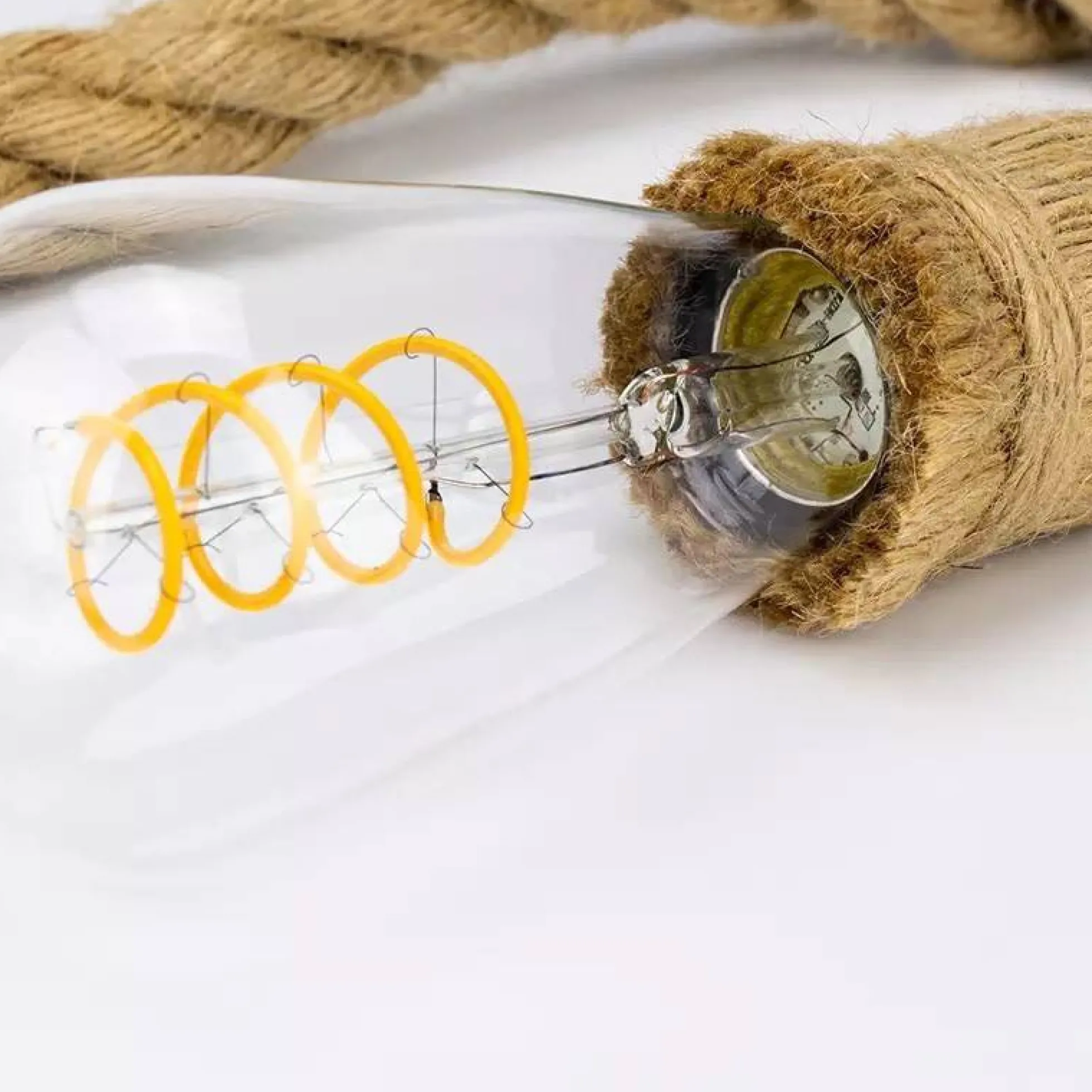 Lámpara colgante de cuerda natural de cáñamo E27 "ROPE LAMP"