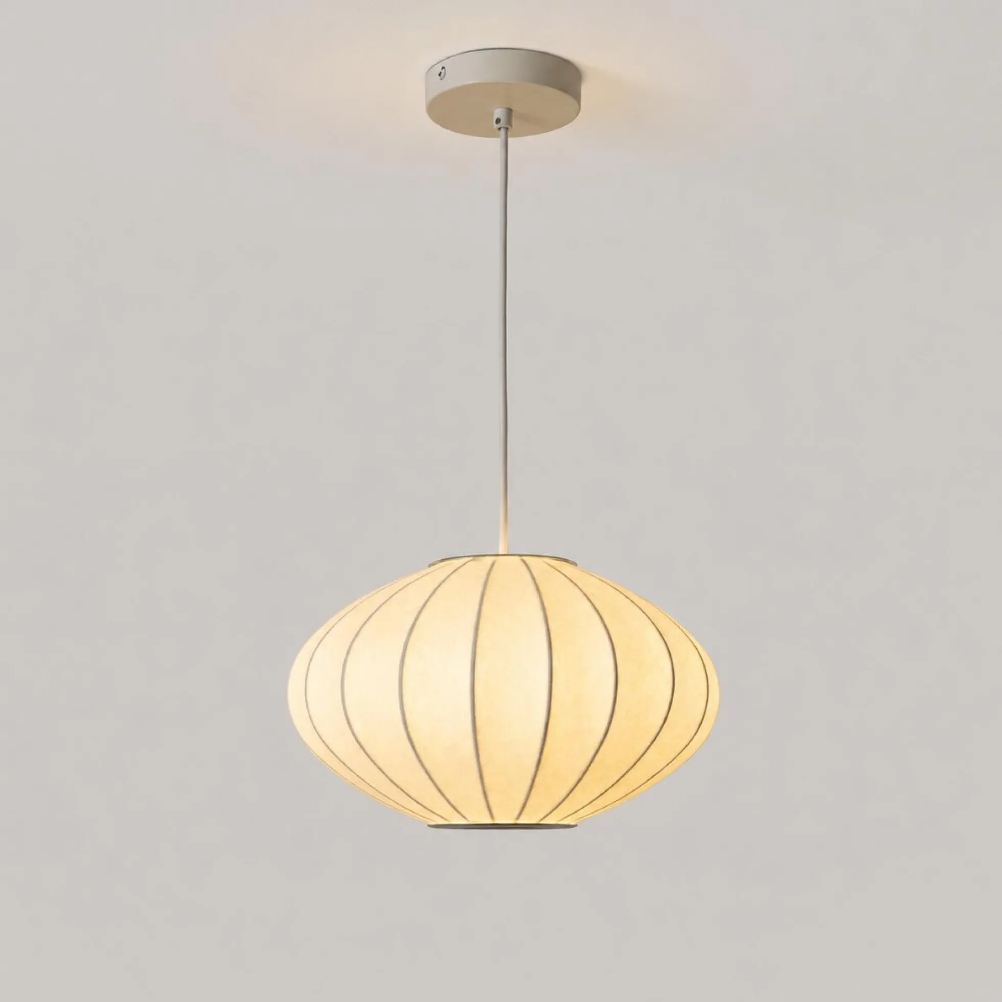 Lámpara colgante de diseño "ONDINA 300" - Pantalla de seda - E27 - 30 cm