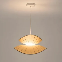 Lámpara colgante de diseño "PAPILLON" - Pantalla de seda - G9 y E27