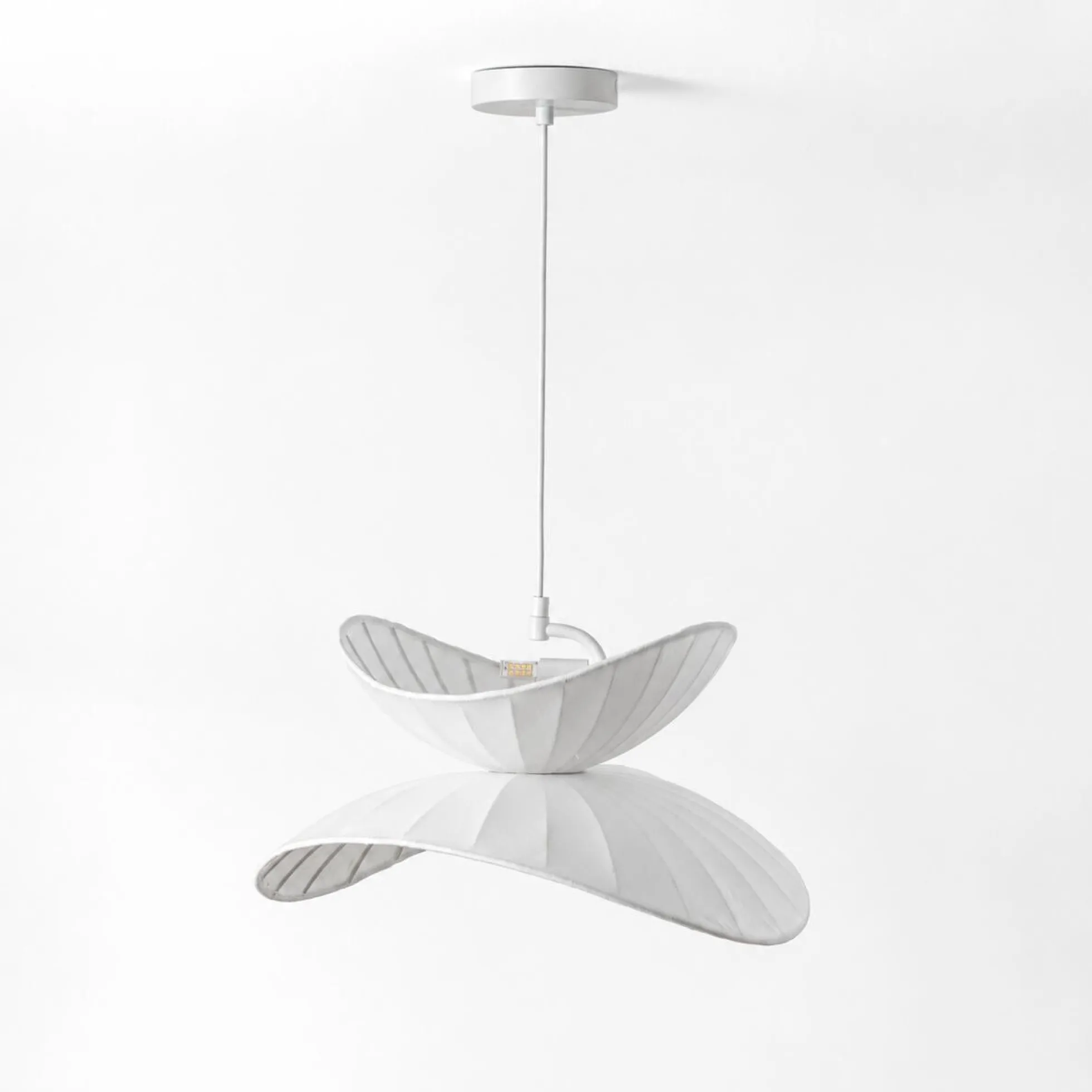Lámpara colgante de diseño "PAPILLON" - Pantalla de seda - G9 y E27