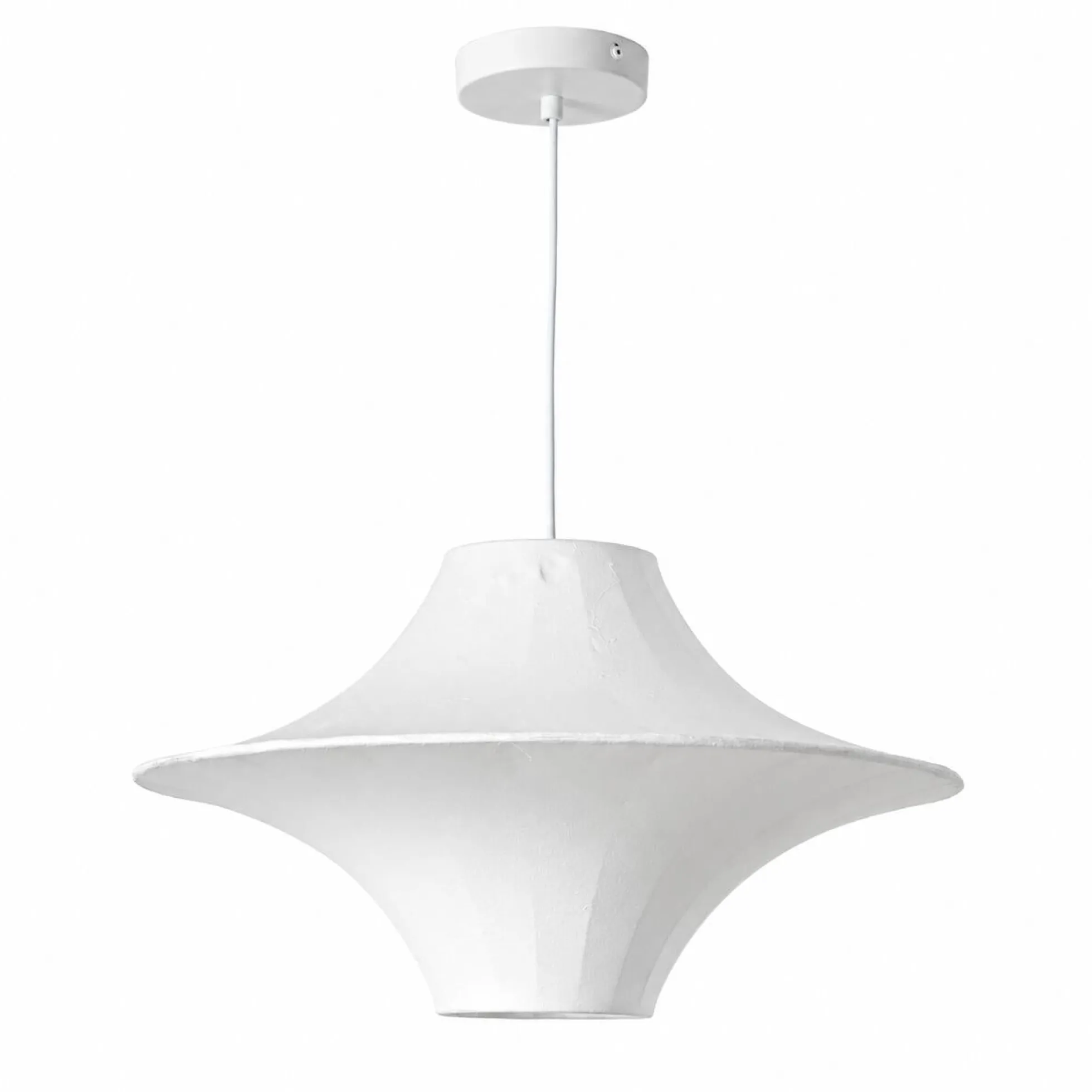 Lámpara colgante de diseño "SATURNO 500" - Pantalla de seda - 3 x E27 - 50 cm