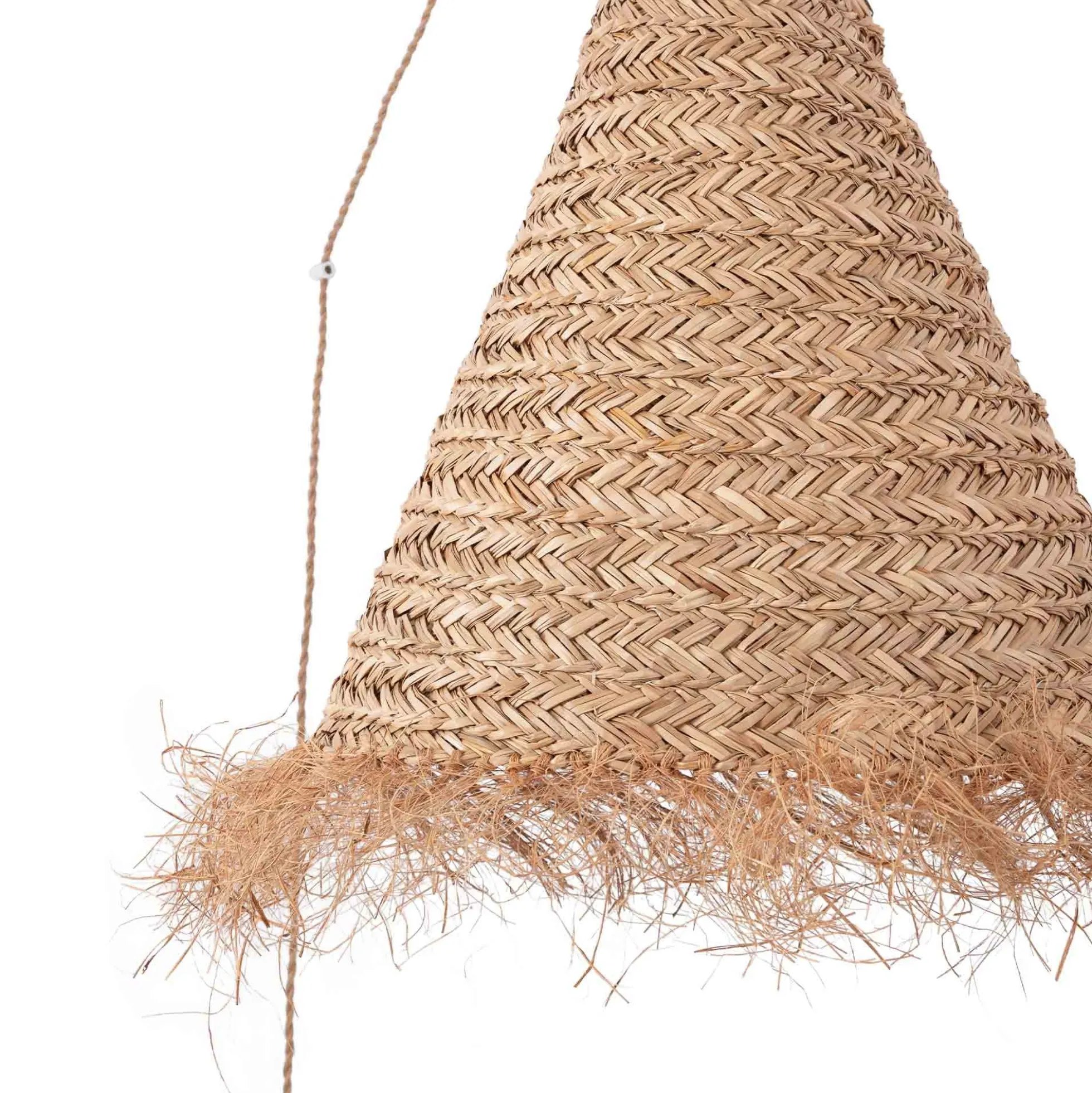 Lámpara colgante de fibras naturales "NAM XL " con interruptor y enchufe