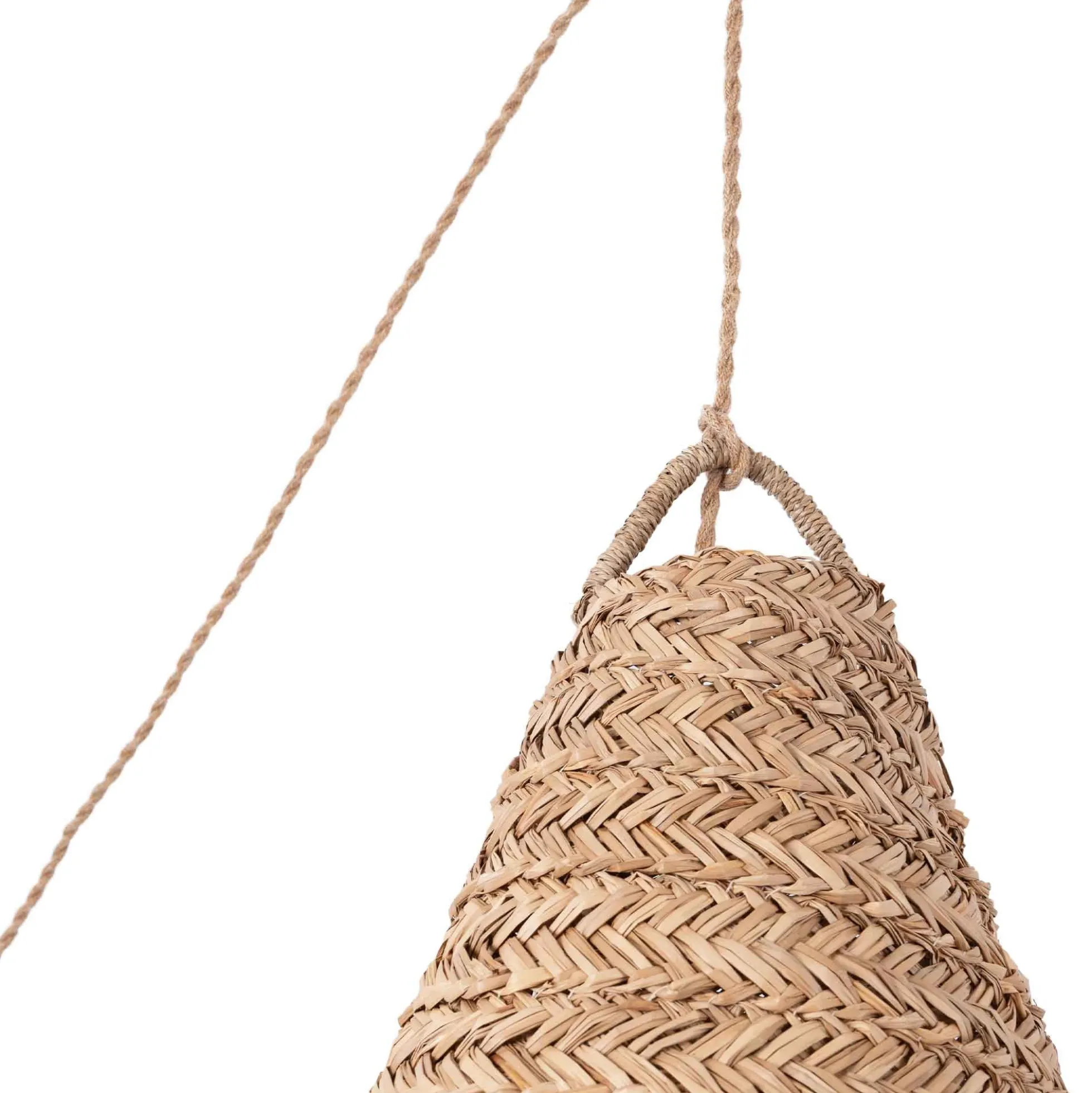 Lámpara colgante de fibras naturales "NAM XL " con interruptor y enchufe