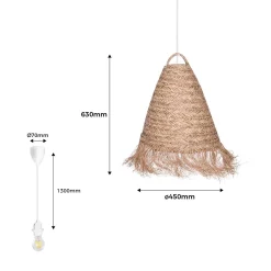 Lámpara colgante de fibras naturales 