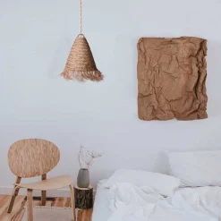 Lámpara colgante de fibras naturales 
